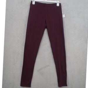 Lauren Conrad Womens Burgundy Cotton Blend Stretch Leggings Size S Wine Red